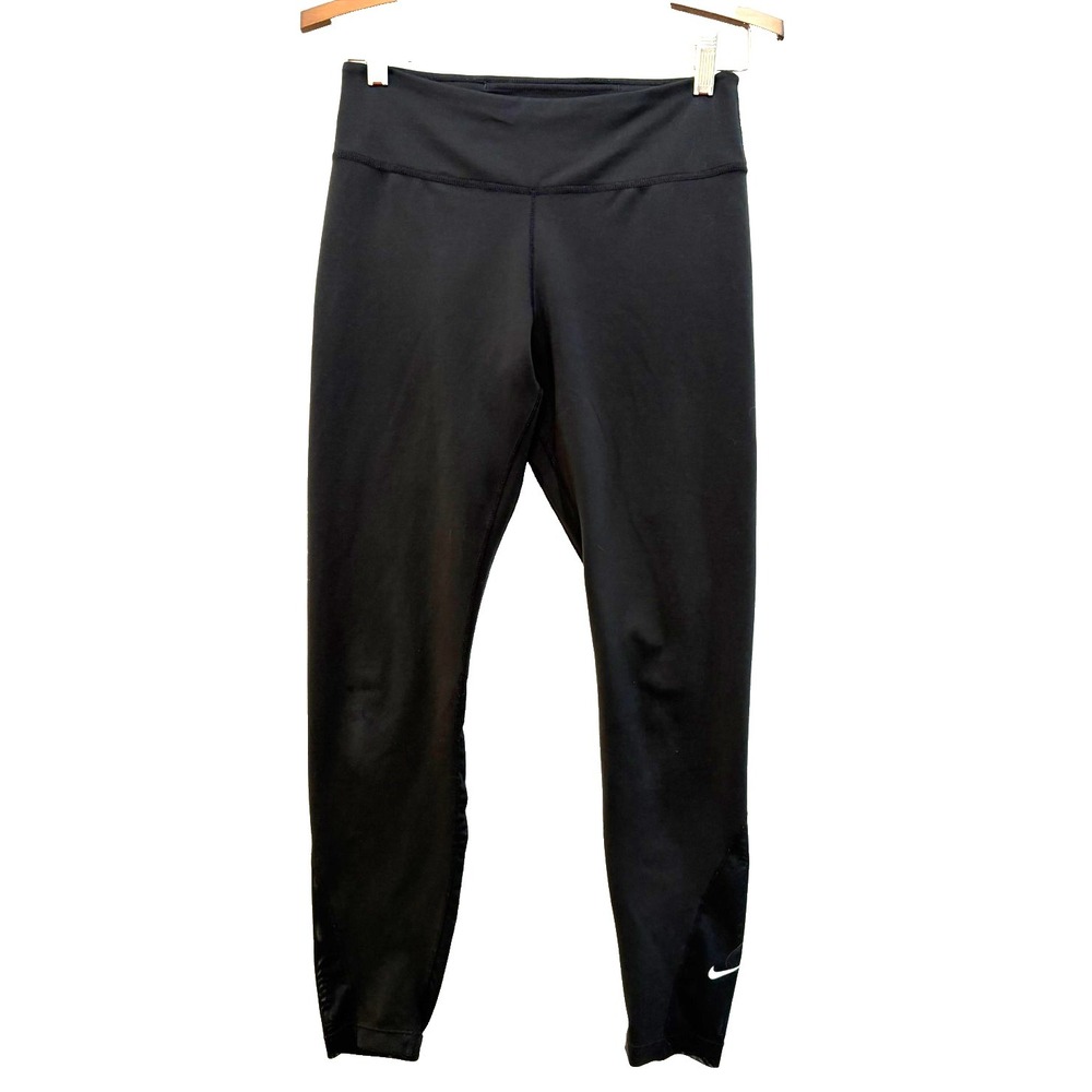 Women's Nike Dri Fit‎ Size Medium Yoga Leggings Black Mesh at Bottom